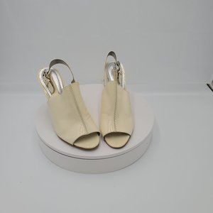 Leather Cream Lucite Heels